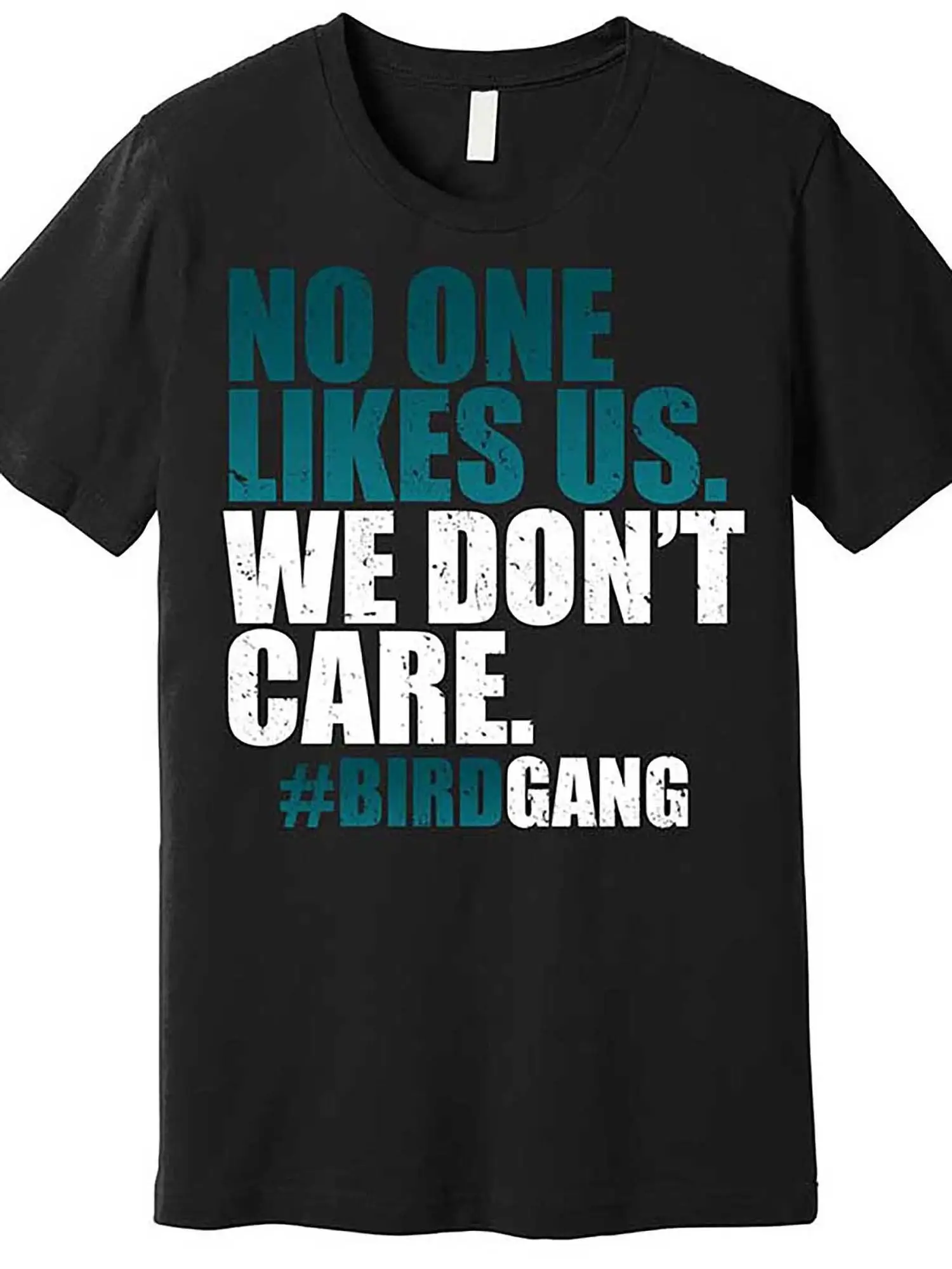 

Men's lightweight cotton T-shirt inspired by Philadelphia football, "We don't Care" bird pattern, casual short-sleeved top