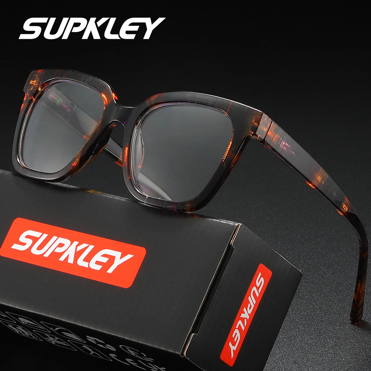 

SUPKLEY Изысканные, модные, повседневные очки для чтения в квадратной оправе для повседневного офиса и учебы, чтение высокой четкости