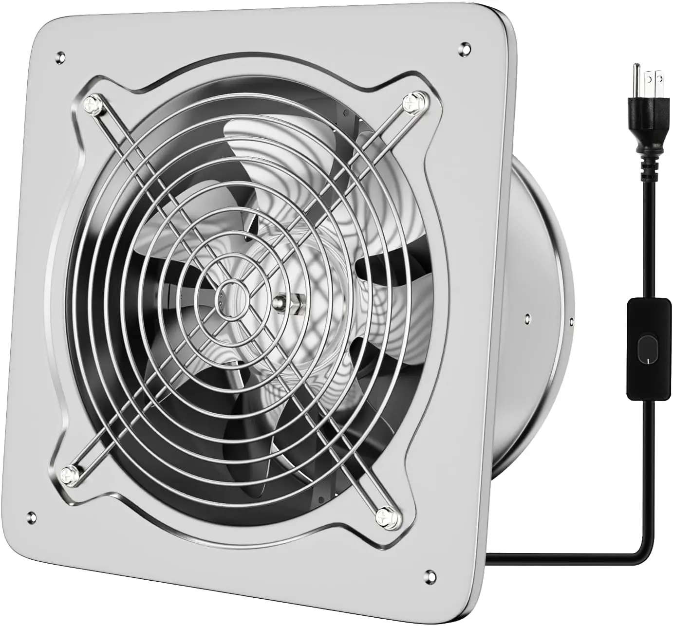 

6 Inch Exhaust Fan, Wall-Mounted for Kitchen, Bathroom, Workshop, Basement - 308CFM with Check Valve
