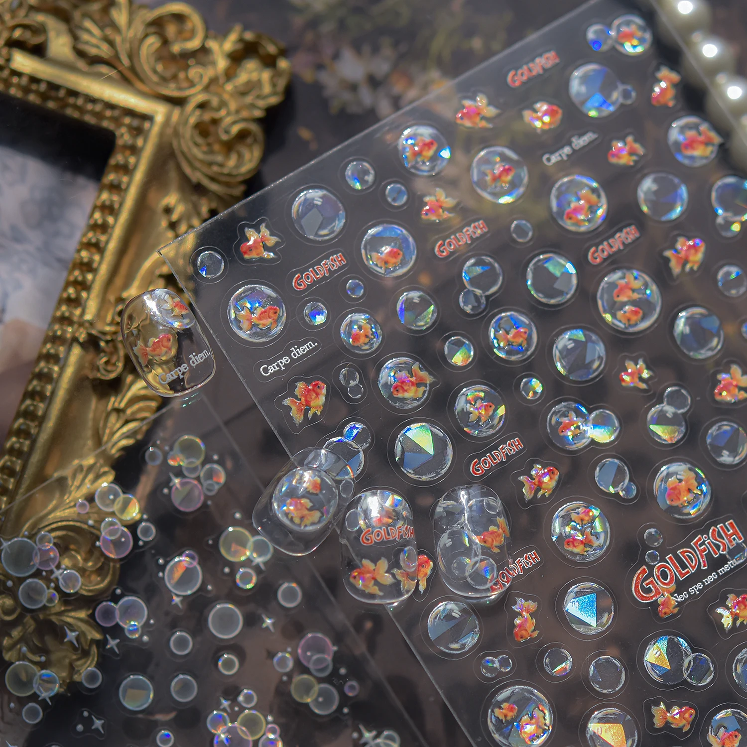 1 pz adesivi per unghie a bolle colorate accessori per nail art stile prospettiva semplice decorazione per nail art adesivi in rilievo 5D