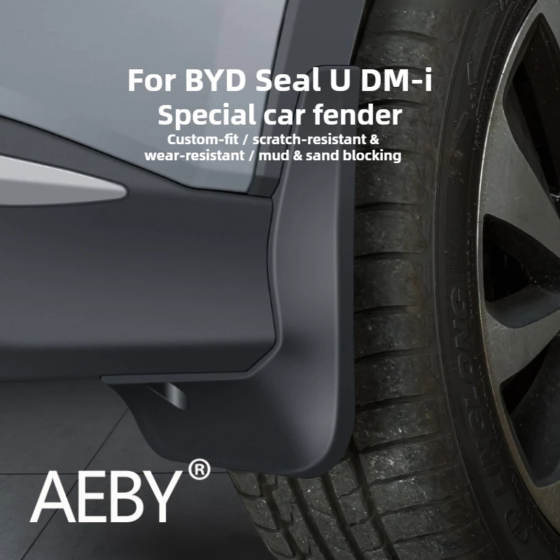 AEBY For BYD Seal U DM-i 2020-2025 Car Mudguard Fender Splash Guard Mud Flaps 4PCS Set Front Rear Wheel Arch Protection Cover