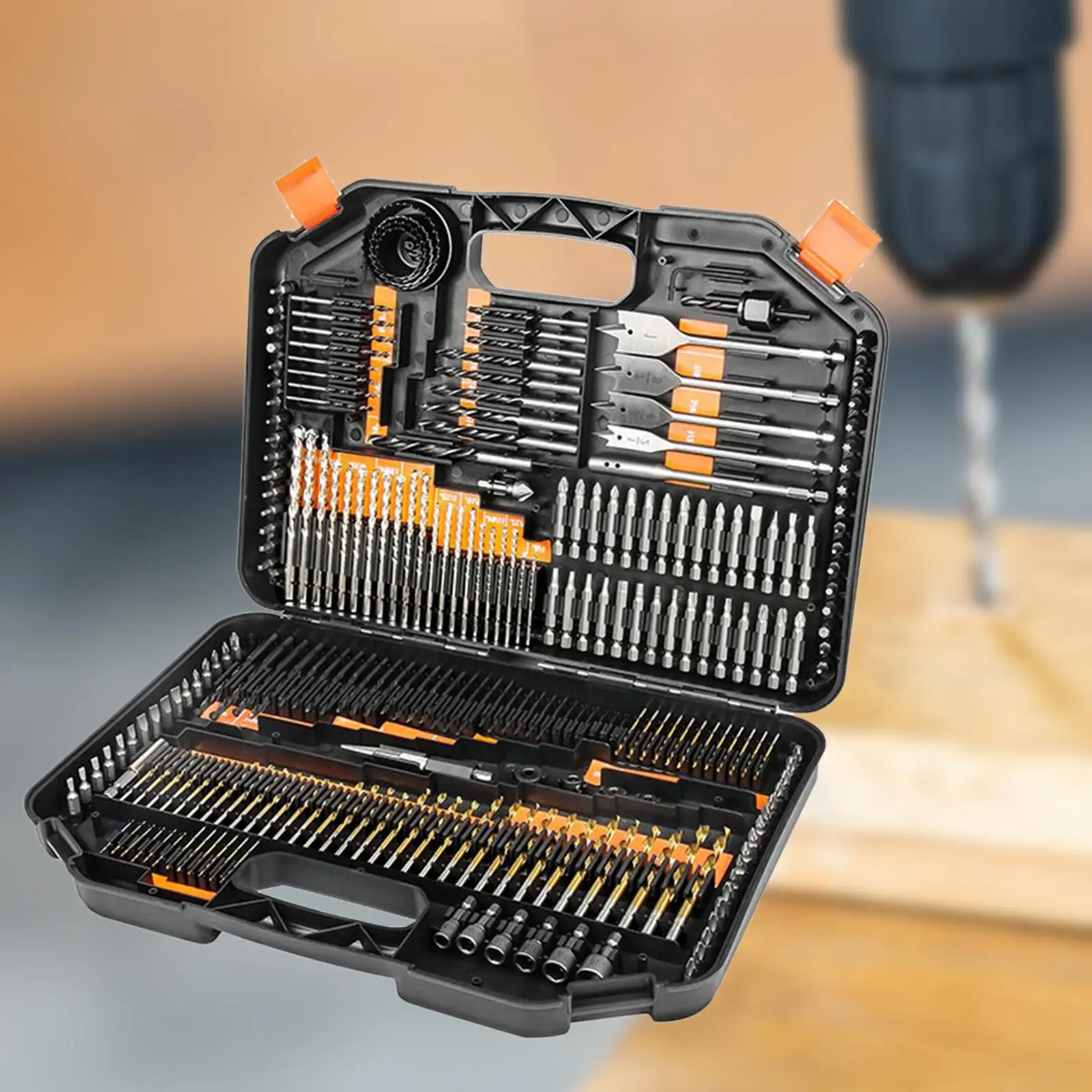 246 Pieces HSS Drill Driver Bit Set with Storage Case Wood Metal Cement Metalworking for Wood Metal Home Repair