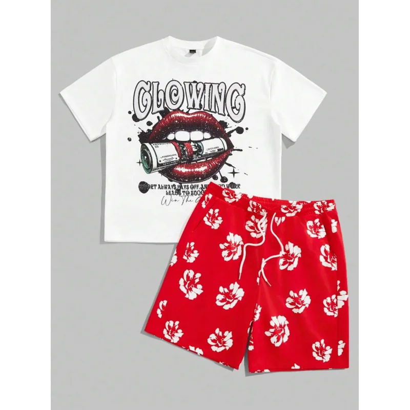 Men's Fashion Top and Bottom Clothing Set Men Summer Clothing Big Size Men's Clothes for Man Y2k Tracksuit Man Short Sets Sports