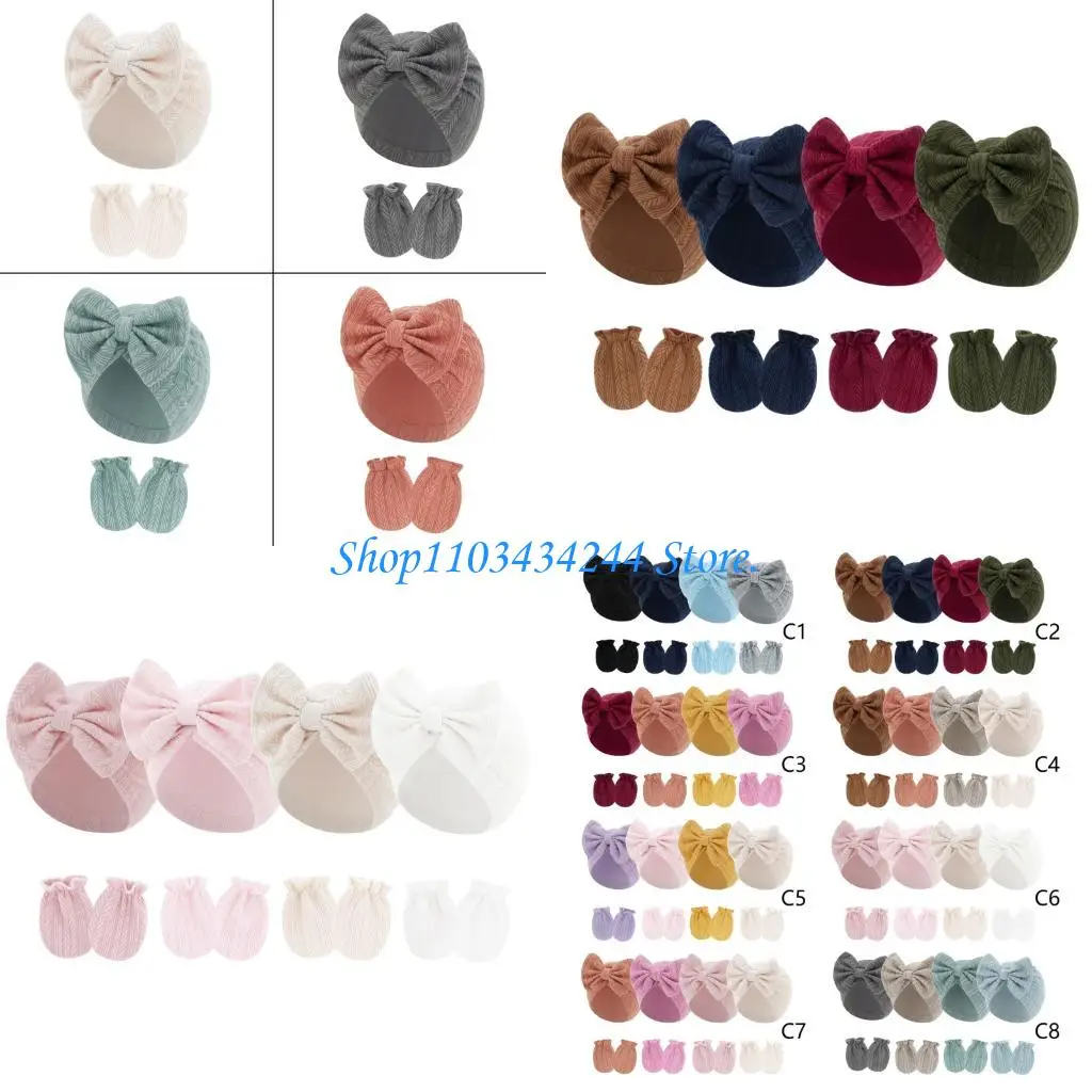 

4 Set Baby Hospital Hat Elastic Feature Soft Cotton 0-6 Month Infant Essential