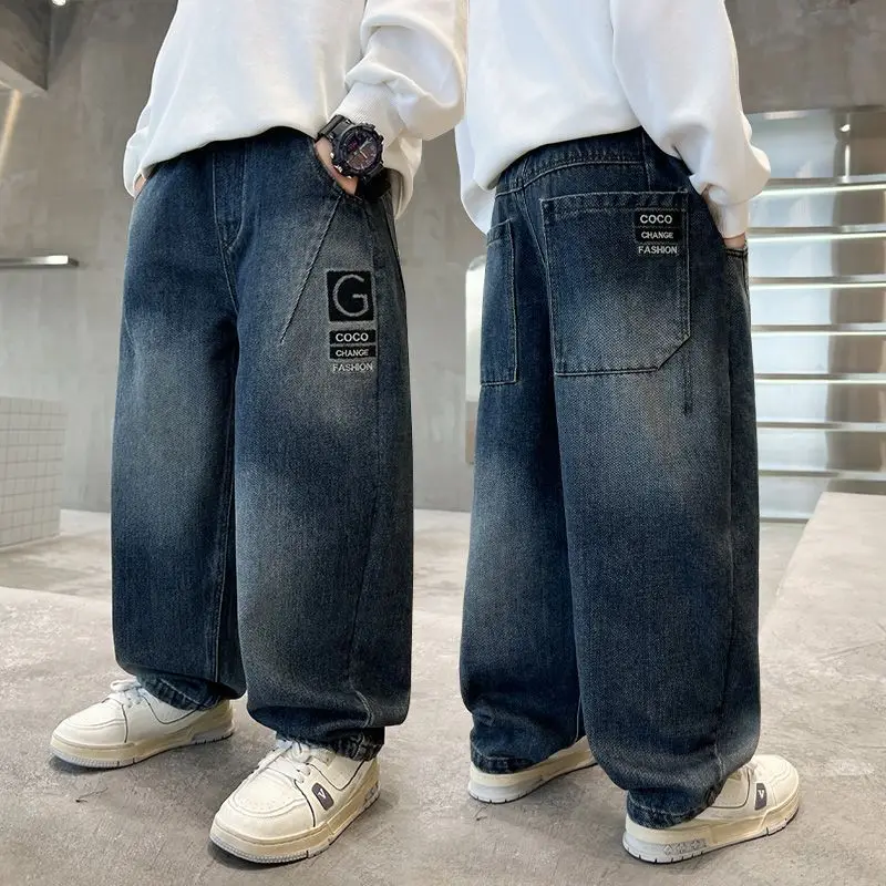 

Boys' pants in spring and autumn, middle-aged and middle-aged, boys' jeans, handsome and versatile, boys' pants, casual