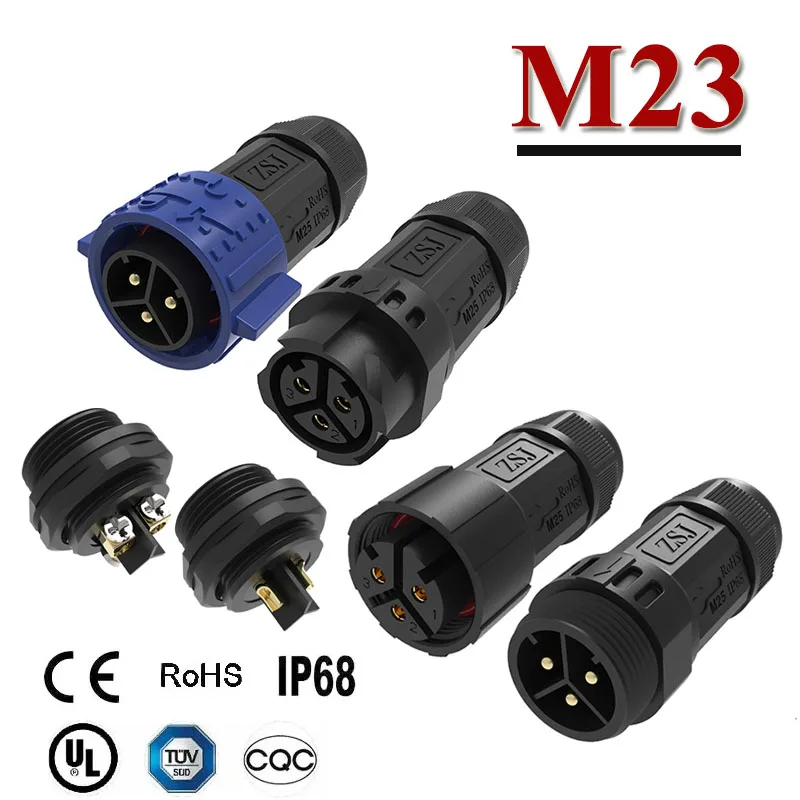 M23 الذاتي قفل موصل كابل مقاوم للماء IP68 2-25Pin لوحة الجبهة/الخلفية Avation التوصيل المقبس ذكر أنثى الخيوط لحام مشترك