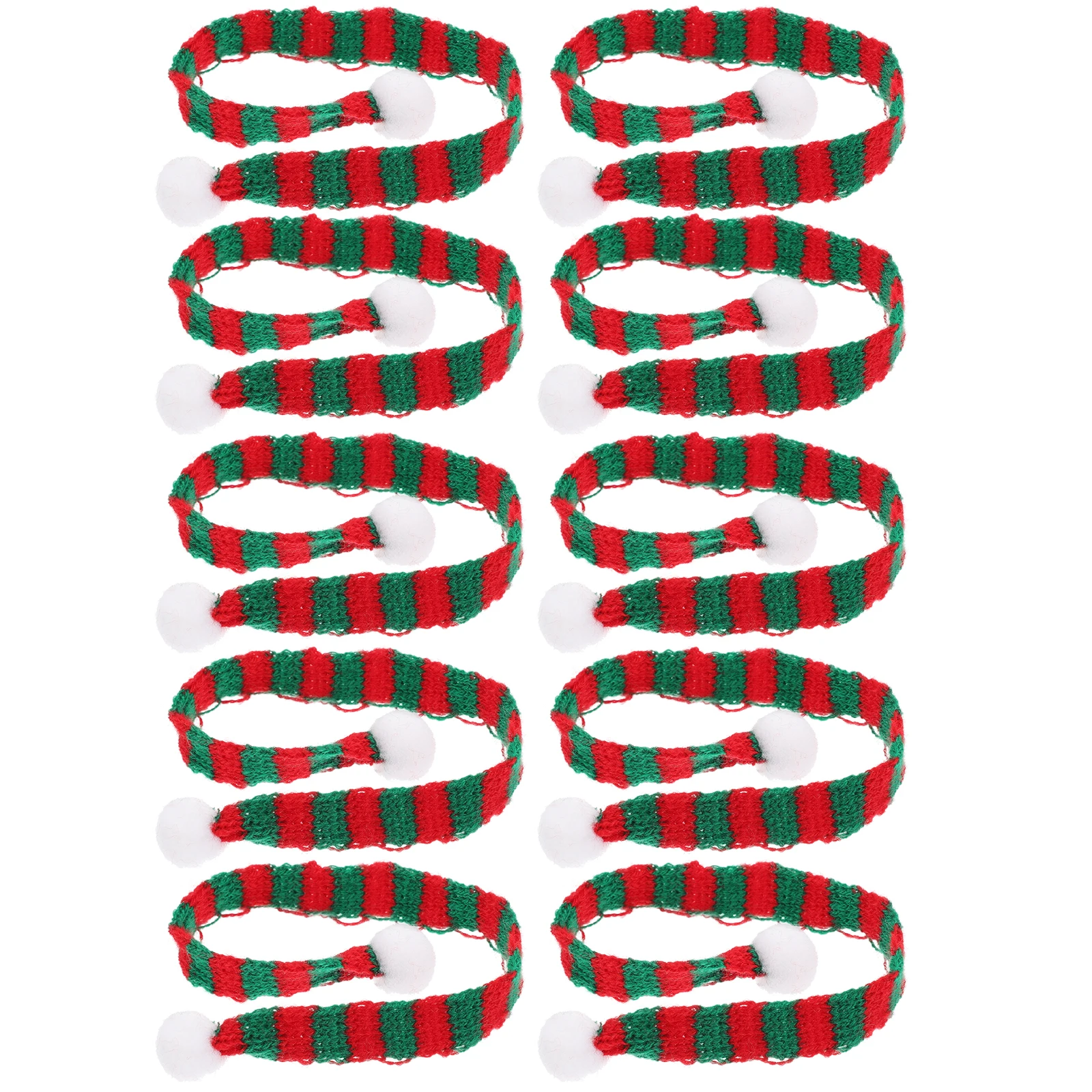 

10 Pcs Knitted Scarf Oversize Tiny Scarves for Crafts Holiday Toy Small Miniature Miss Snowman