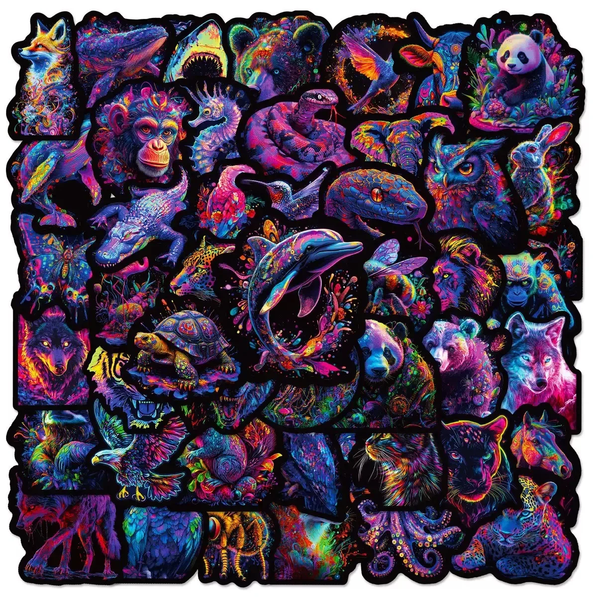 10/50 pçs legal gótico escuro colorido animal graffiti adesivos estéticos portátil guitarra viagem bagagem skate crianças brinquedo adesivo