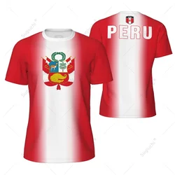 Sports Mesh T-shirt Peru Flag For Running Bike Soccer Tennis Football Fitness Tees 3D Printed Custom