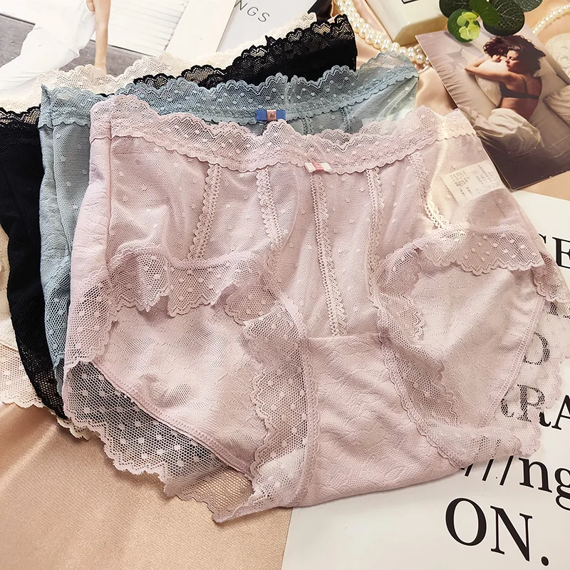 

Hollow Out Fairy Lace Perspective Sexy and Comfortable Mesh High Elastic Speed Dry Wrap Hip Triangle Short Pants WOMEN Panties