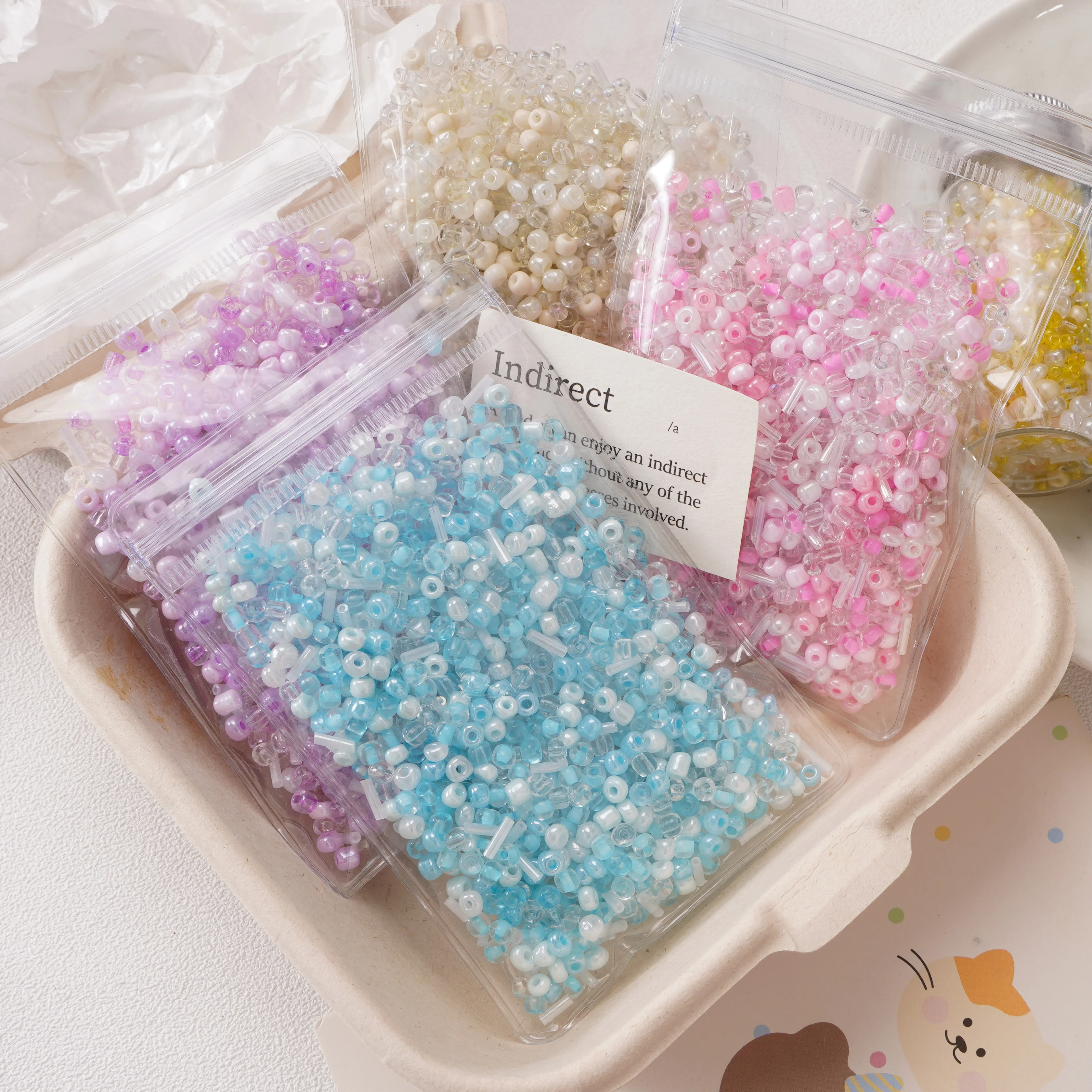 20g/bag Glass Mix Color Beads Colorful Clothing Loose Spacer Beads For DIY Jewelry Making Sewing Findings Handmade Gifts