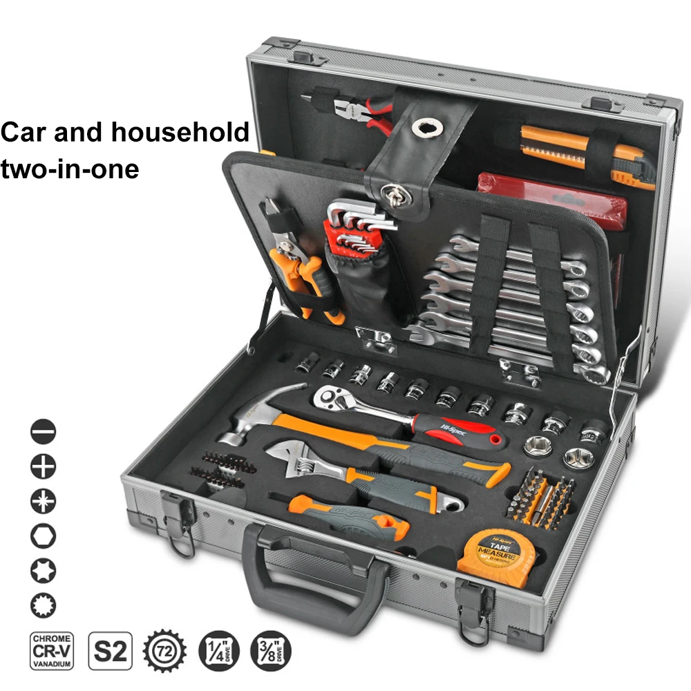 Aluminum Alloy Toolbox Comprehensive Set Multi-functional Maintenance Toolbox High-end Household Hardware Toolbox