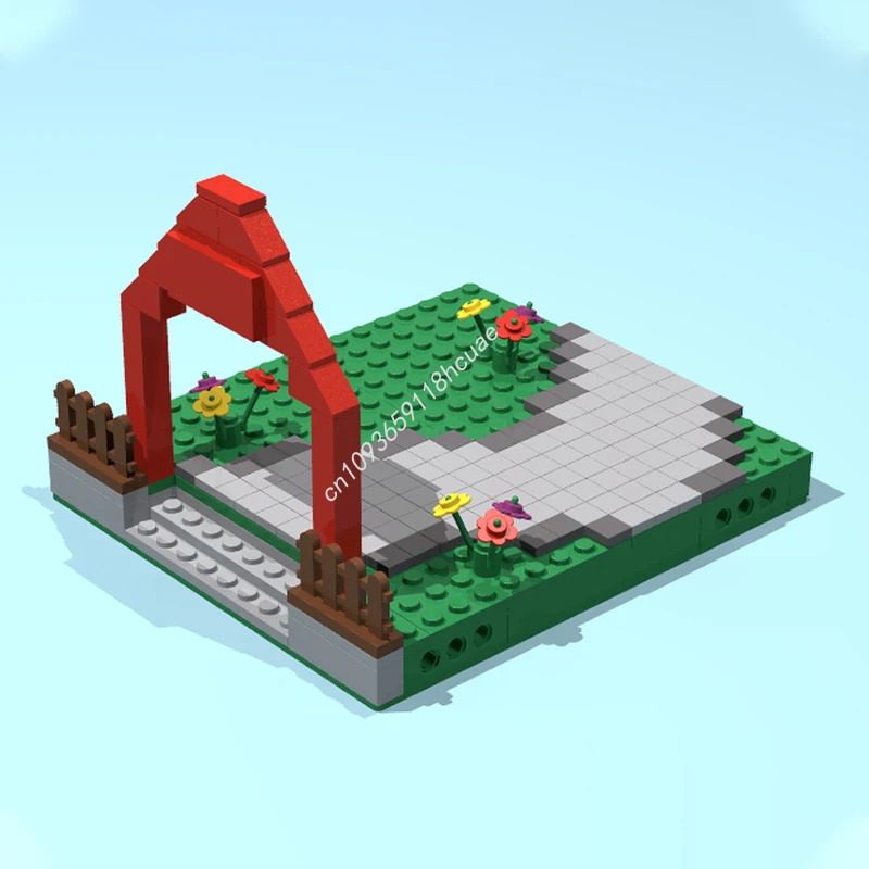 

182 шт. MOC модульная парковая входная обучающая модель строительные блоки Рождественский подарок креативное украшение для дома модель «сделай сам»