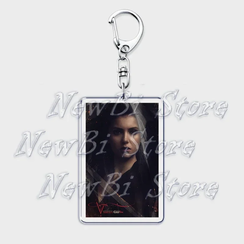 TVD The Vampire Diaries Keychain for Accessories Bag Damon Stefan Salvatore Elena Gilbert Key Chain Keyring Jewelry Fans Gifts