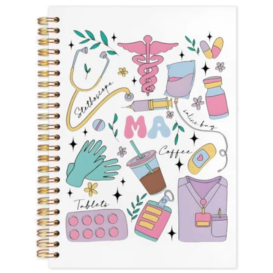 

Gts MA Gts for Women MA Notebook Medical Journal Hardcover Spiral Notebook 5.5x8.3 Inch