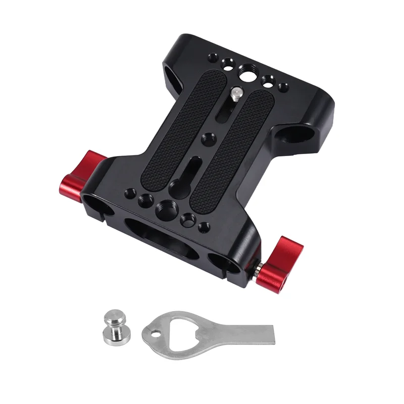 

A28Q-Multifunction Camera Base Plate With 15Mm Rod Rail Clamp For Dslr Camera Shoulder Rig Support Accessories