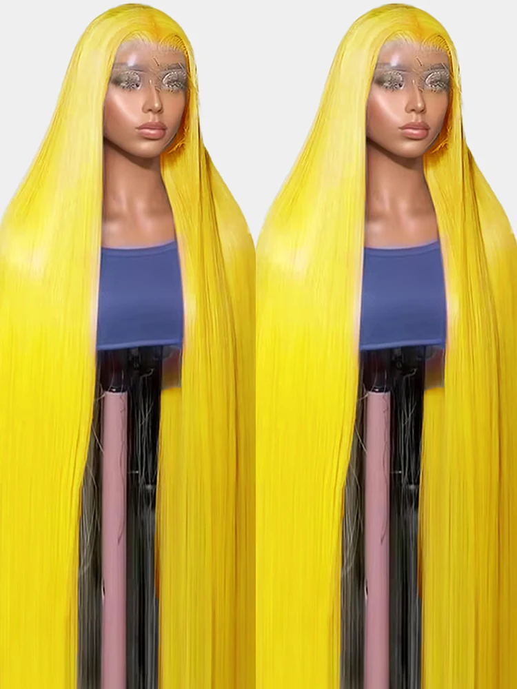 

220 Density 40inch Light Yellow 13x6 Lace Front Wig Straight Human Hair Natural Look Glueless Design Wig Free Shipping For Women