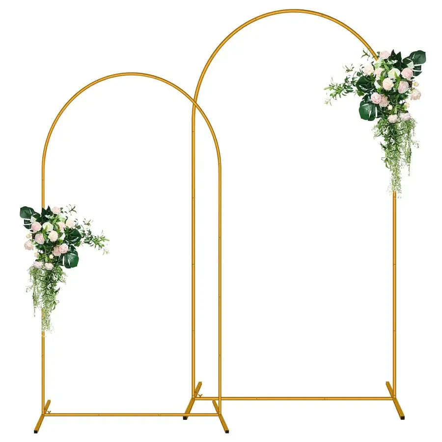 

Pack Arch Backdrop Stand 7.2FT 6FT, Metal Background Balloon Arch Stand, Baby Shower Backdrop Arch, Gold Arches for Party Decora