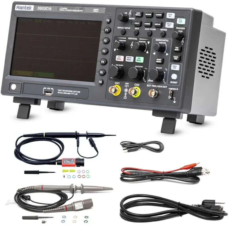 

Digital Storage Oscilloscope 100MHz Bandwidth 2CH Dual Channel 1GSa/s 8M Memory Depth with High Voltage Probre