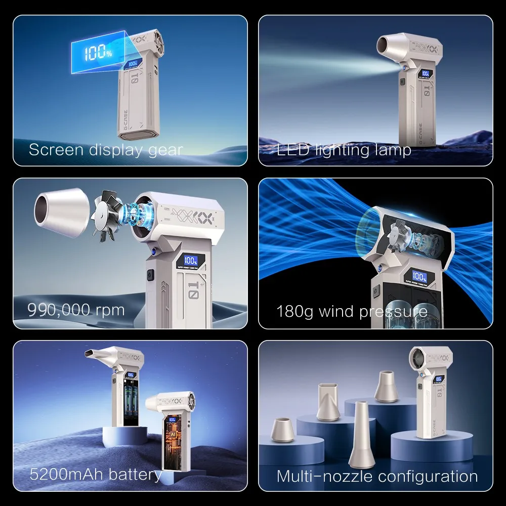 120000 دورة في الدقيقة منفاخ الهواء الكهربائي توربو مروحة نفاثة فرش السيارات قابلة للشحن مع نوع C المحمولة منظف الغبار لسيارة لوحة المفاتيح #4