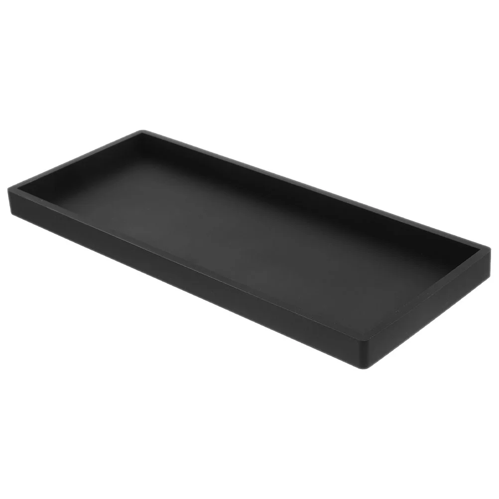 

Silicone Bathroom Vanity Tray 10x20 Black Rectangular Storage for Cosmetics Jewelry Home Bar Hotel Multi function Compact