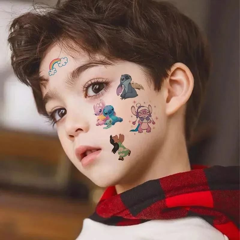 ملصقات وشم أنيمي Kawaii Lilo & Stitch الجديدة - شارات DIY لديكور حفلات أعياد الميلاد، مثالية كهدايا ألعاب كرتونية للأطفال #3