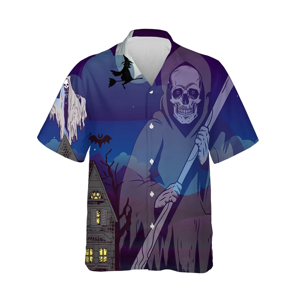 

Jumeast 3D Halloween Festival Clothing Blouses Fashion Breathable Mens Hawaiian Shirt Short Sleeve Streetwear Casual Men Shirt