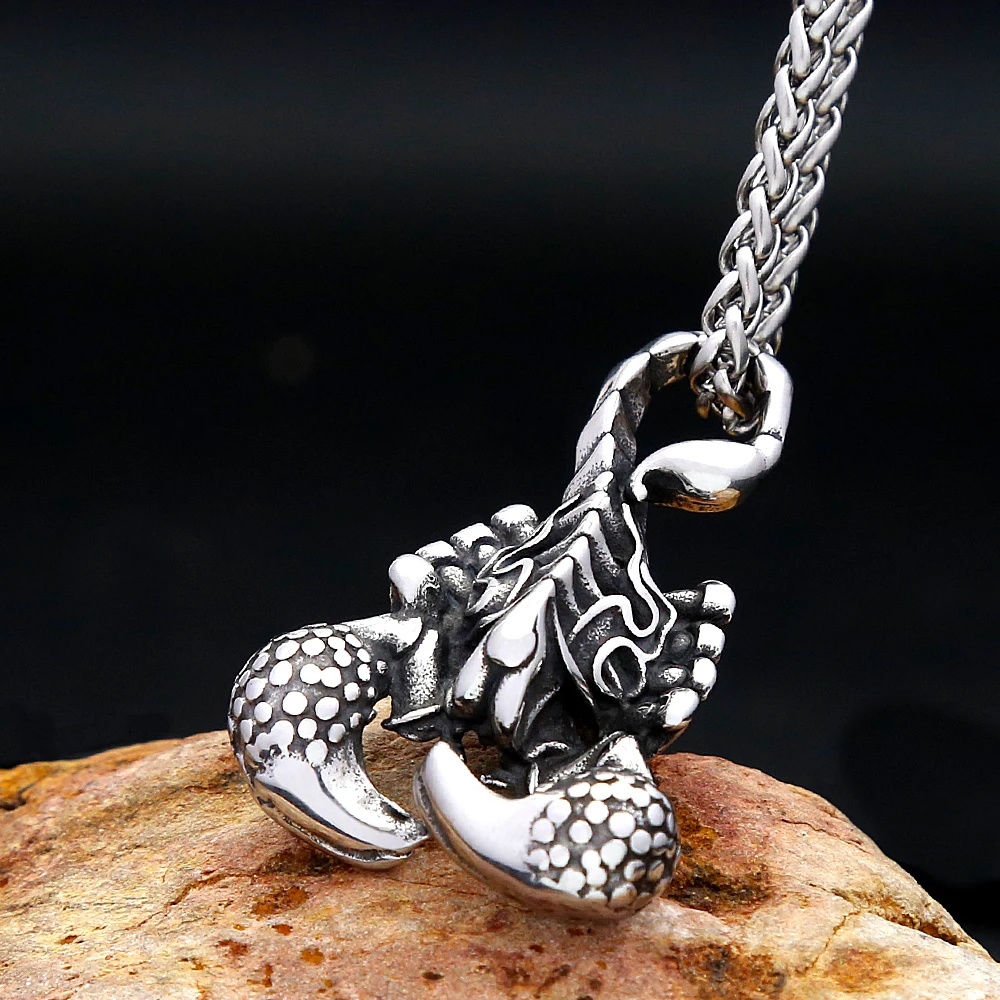 Vintage Gothic Scorpion Pendant For Men Stainless Steel Punk Animal Necklaces Unique Biker Fashion Jewelry Gifts Dropshipping