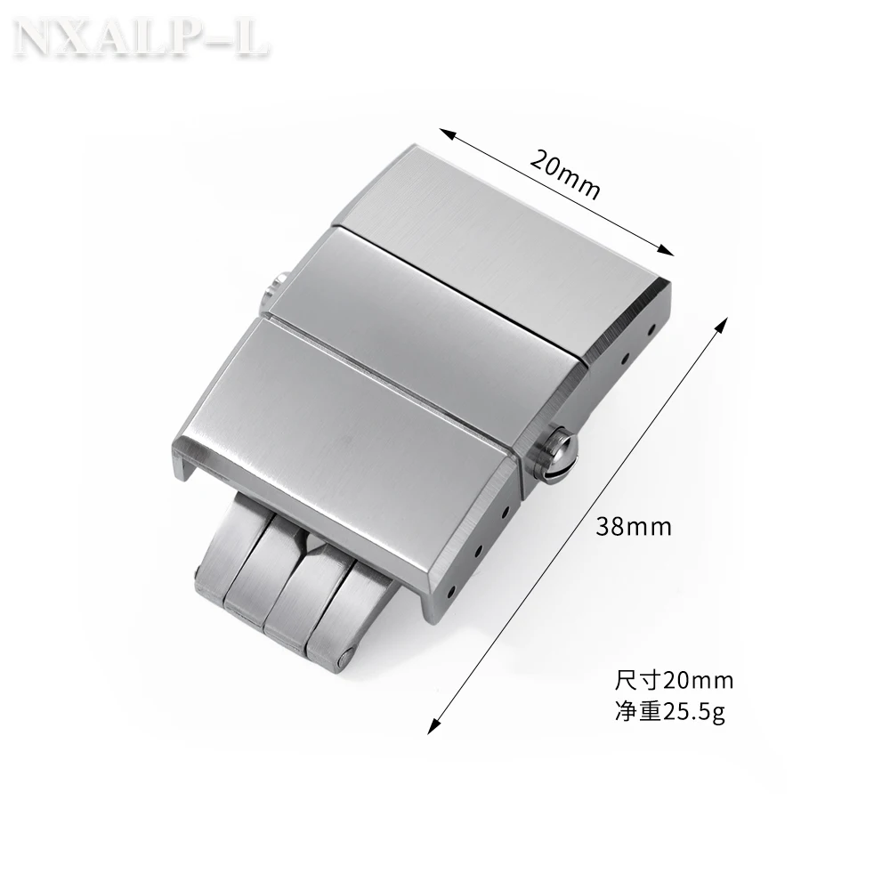 20mm 시계줄 버클 울리세 나르딘 아테네용 접이식 버클 고무 실리콘 시계줄용 316 스테인리스 스틸 버터플라이 클라스프