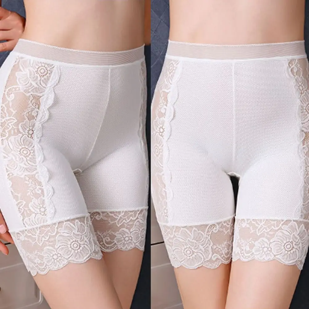 Plus Size Safety Short Pants Women Seamless Under Skirt Boxers For Women Sexy Lace Anti Chafing Panties Underwear