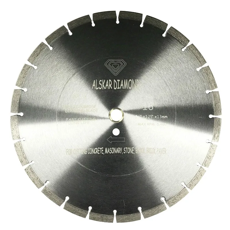 16 inch Dry or Wet Cutting General Purpose Power Saw Segmented Diamond Blades for Concrete Stone Brick Masonry (16