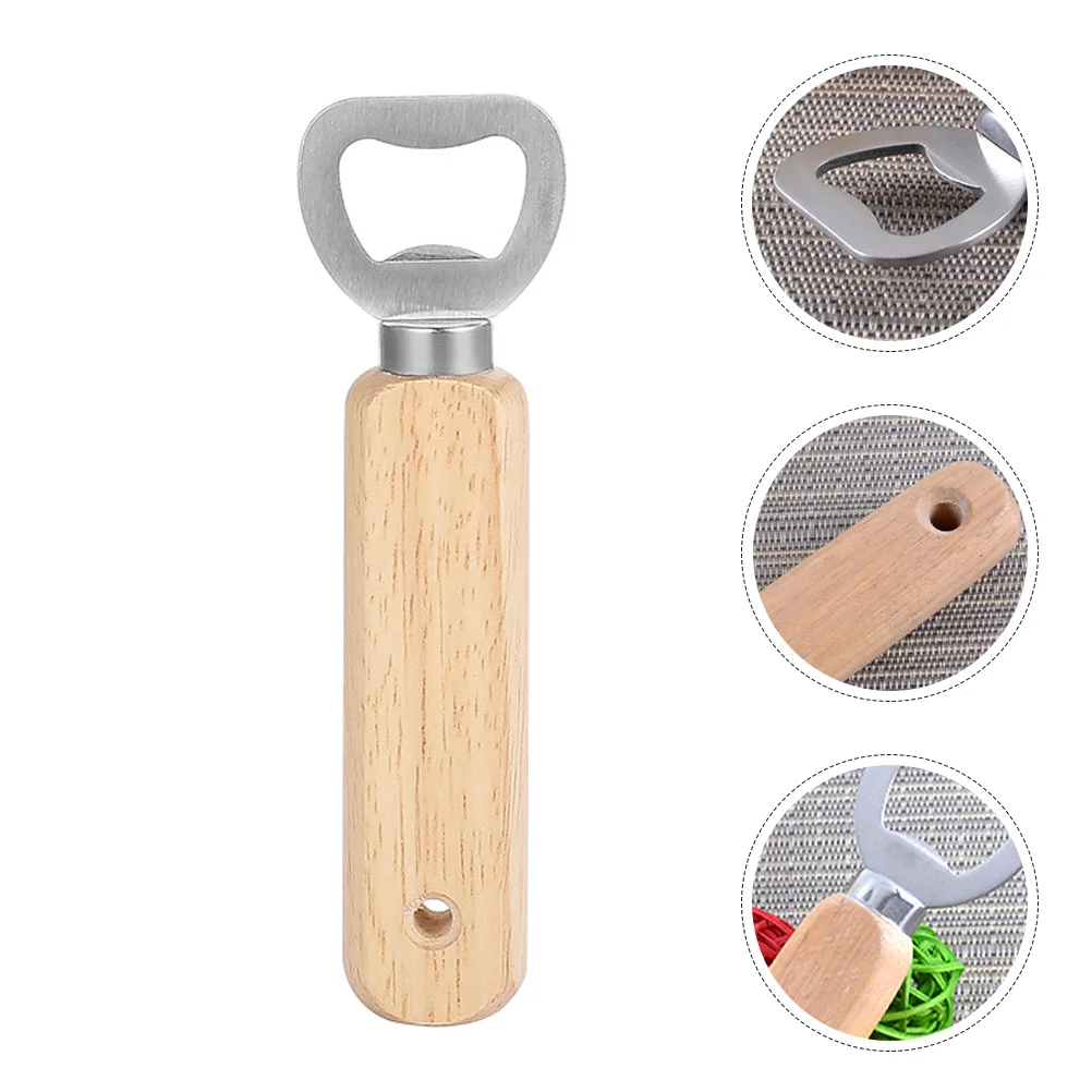 

10 Pcs Wooden Bottle Opener Can Beer Tools Manual Opening Gadget Beverage Soda Stainless Steel Lid Remover