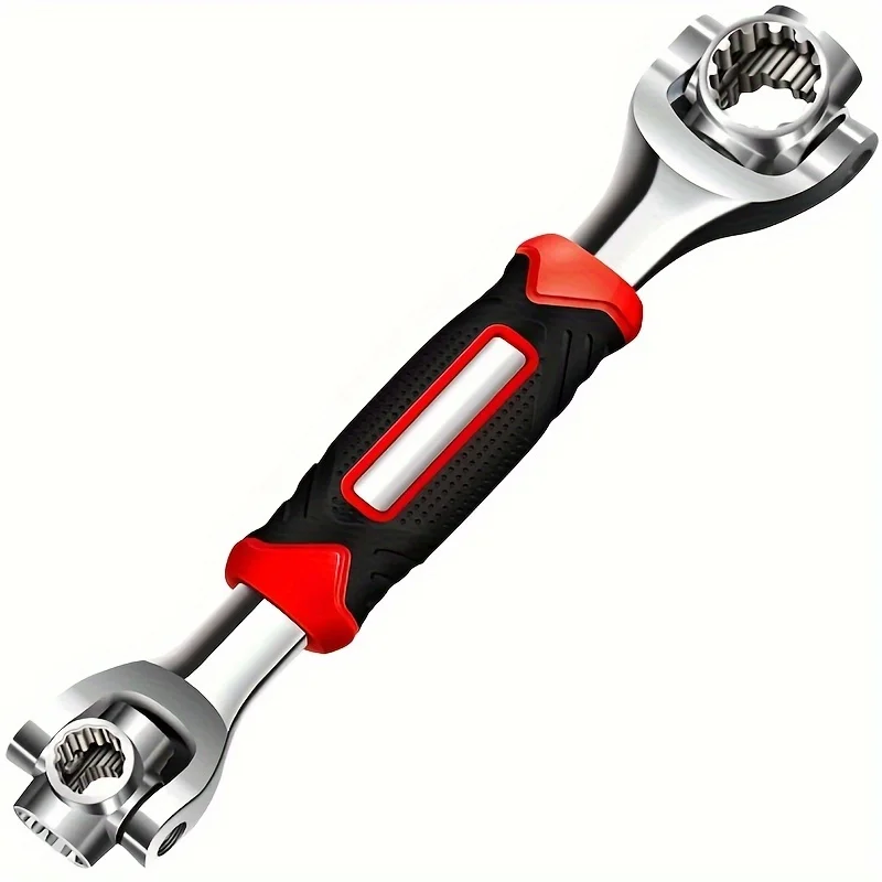 52-in-1 Multi-Purpose Socket Wrench Set, Non-Slip Handle, 360 Degree Swivel Head and Multi-Function Metric 8-19mm, SAE 5/16-3/4