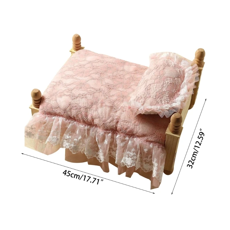 Newborn Photography Props Posing Bed Mattress & Pillow Set Bedding Infant Photo Props Backdrop Baby Shower Gift