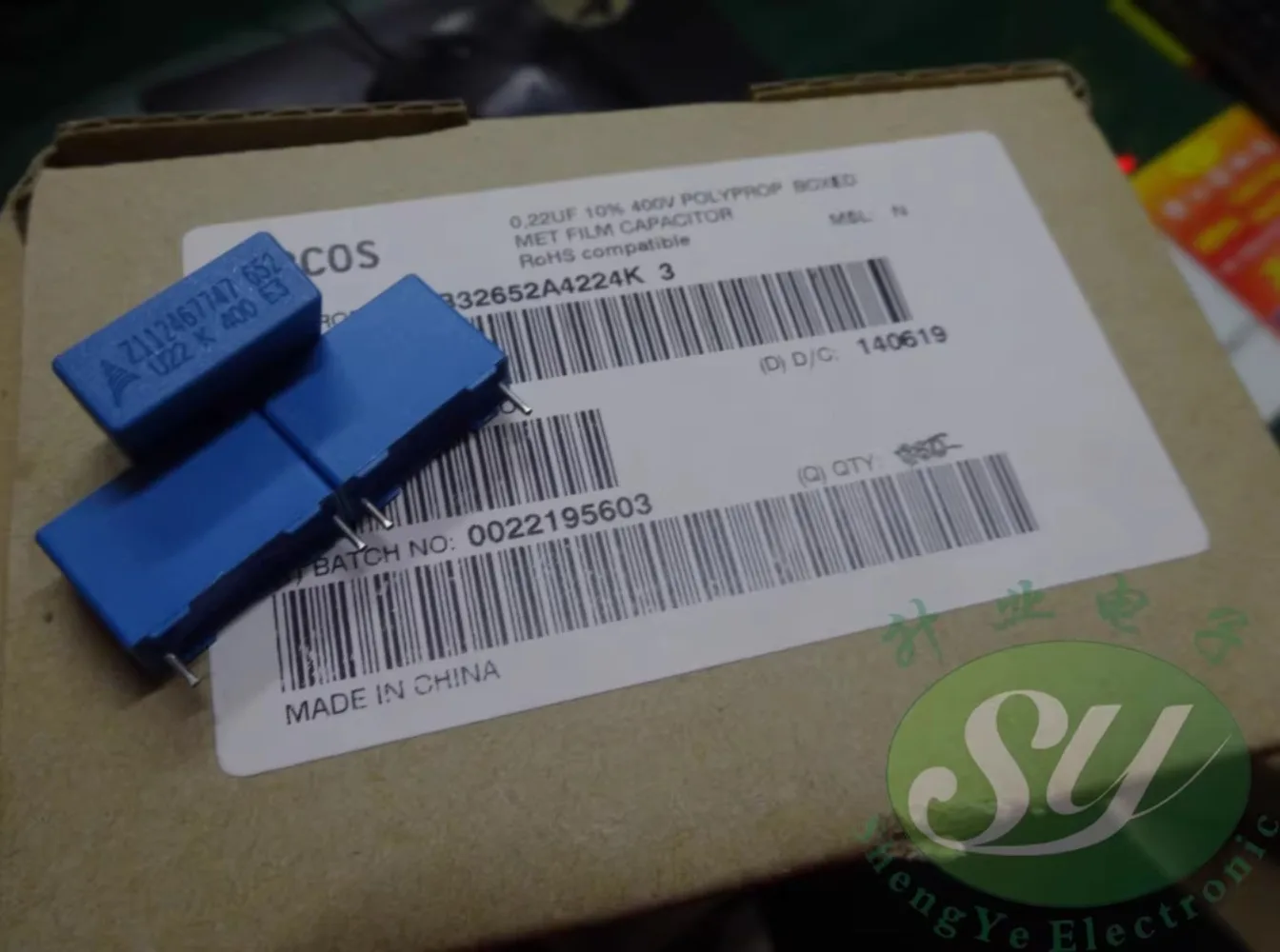 

10PCS EPCOS 0.22uf/400v 220nf u22 224 New film capacitor B32652A4224K