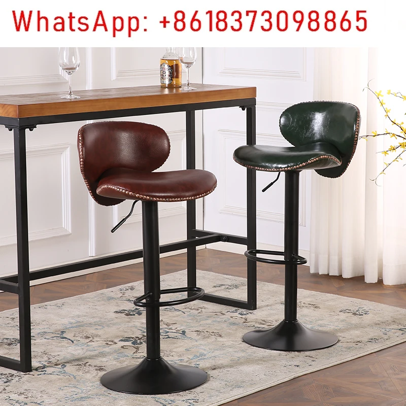

Барный стул в европейском стиле, домашний стул-подъемник, вращающийся барный стол и спинка стула, высокий табурет в стиле ретро, кухонный остров, высокие стулья