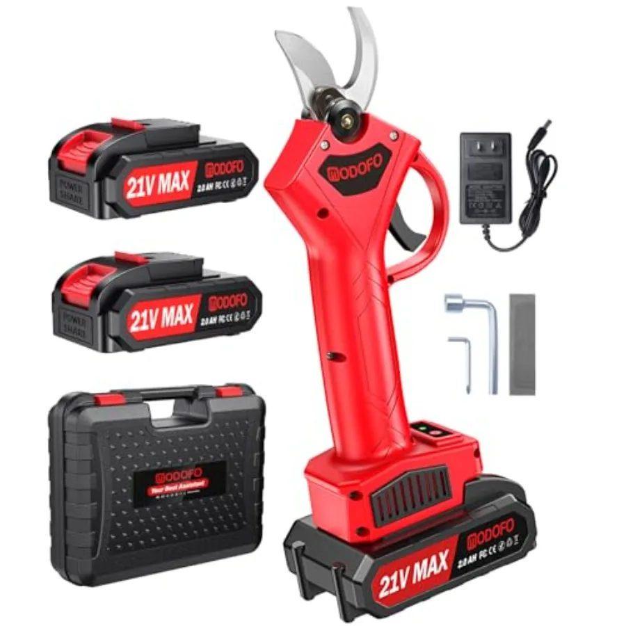 

Электрические секаторы с улучшенным дизайном, диаметр реза 1,4 дюйма, мощный бесщеточный двигатель, беспроводные секаторы с 2 перезаряжаемыми аккумуляторами