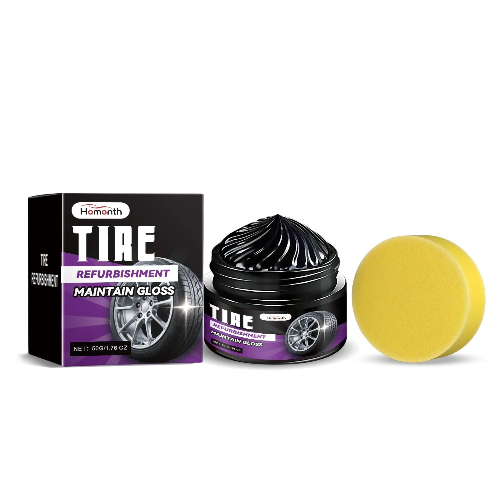 Car Tire Renovation Care Paste to Reduce Tire Damage, Tire Cleaning, Dust-Free, Car Maintenance and Stain Removal Paste