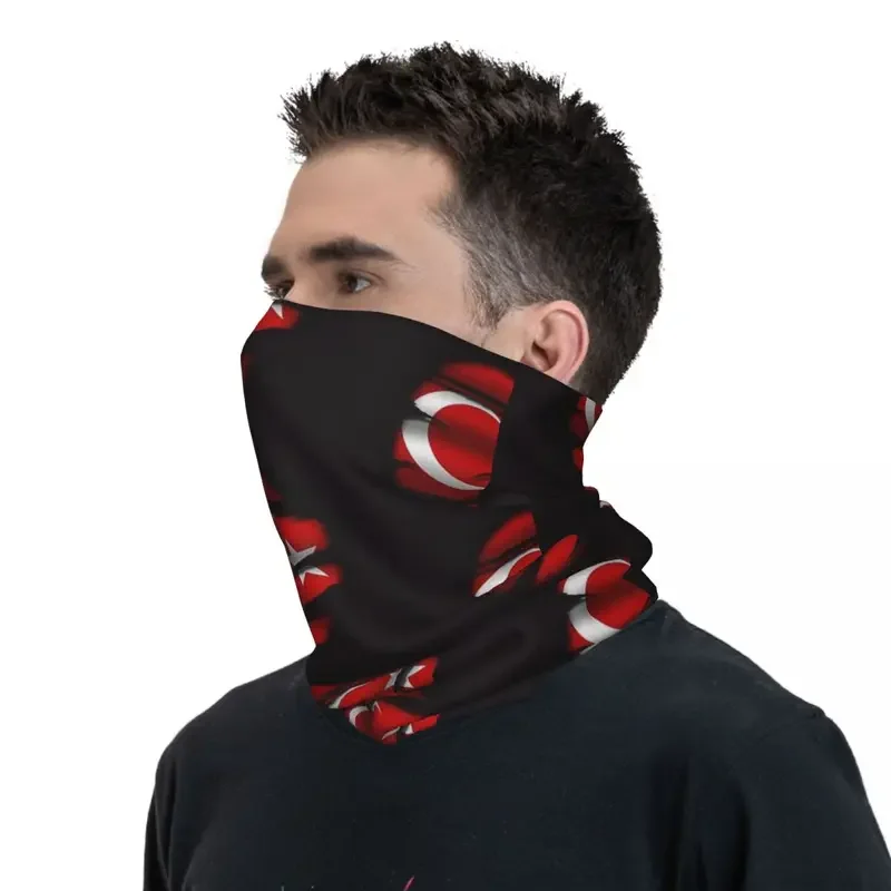 Máscara Estampada Cachecol da República da Turquia Bandeira, Bandana Tampa Do Pescoço, Faixa De Cabeça Multi-uso, Esportes Ao Ar Livre, Unisex, Adulto, Respirável