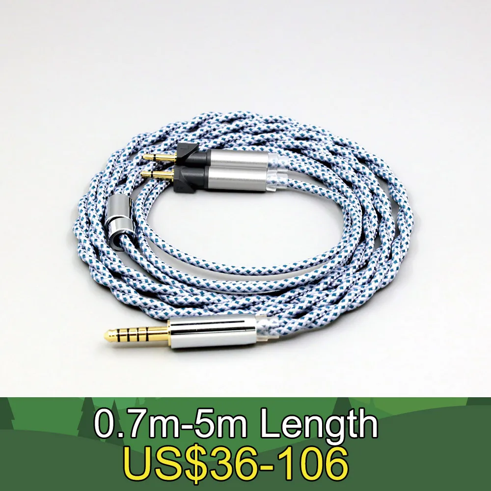 99% Pure Silver Mix Graphene OCC Shielding Earphone Cable For Abyss Diana v2 phi TC X1226lite 1:1 headphone pin LN008658