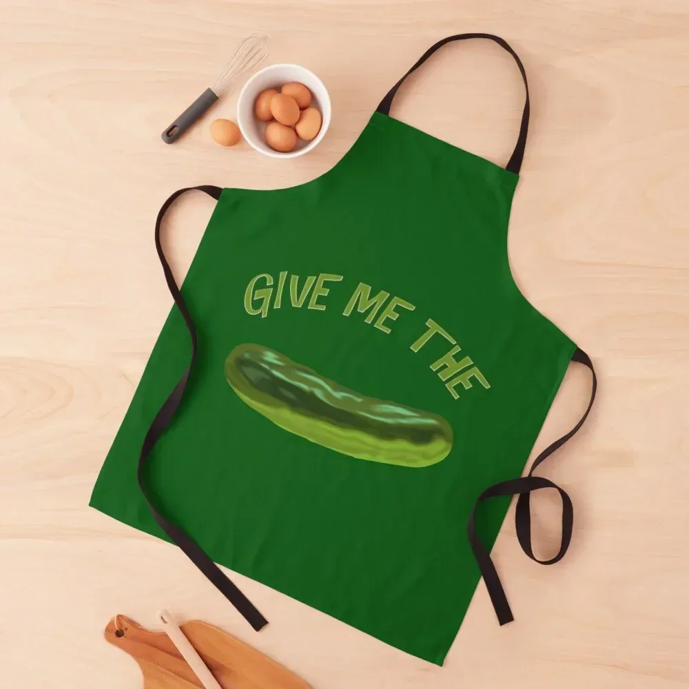 

GIVE ME THE PICKLE Apron Kitchen Handle For Women Kitchens Woman Teacher for women with pocket Apron