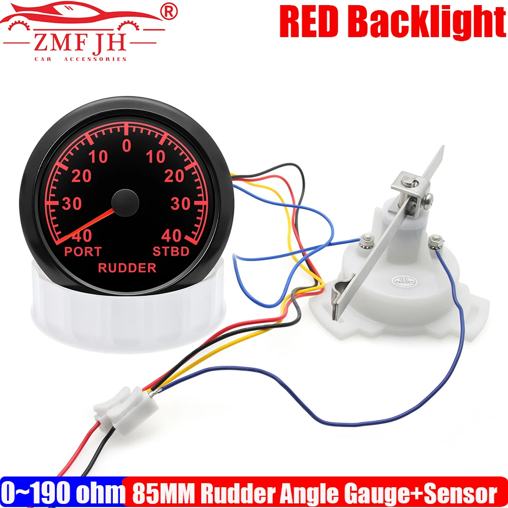 indicatore-angolo-timone-85mm-con-luce-rossa-sensore-port~stbd-0-190-ohm-impermeabile-per-barche-navi-yacht-12v-24v