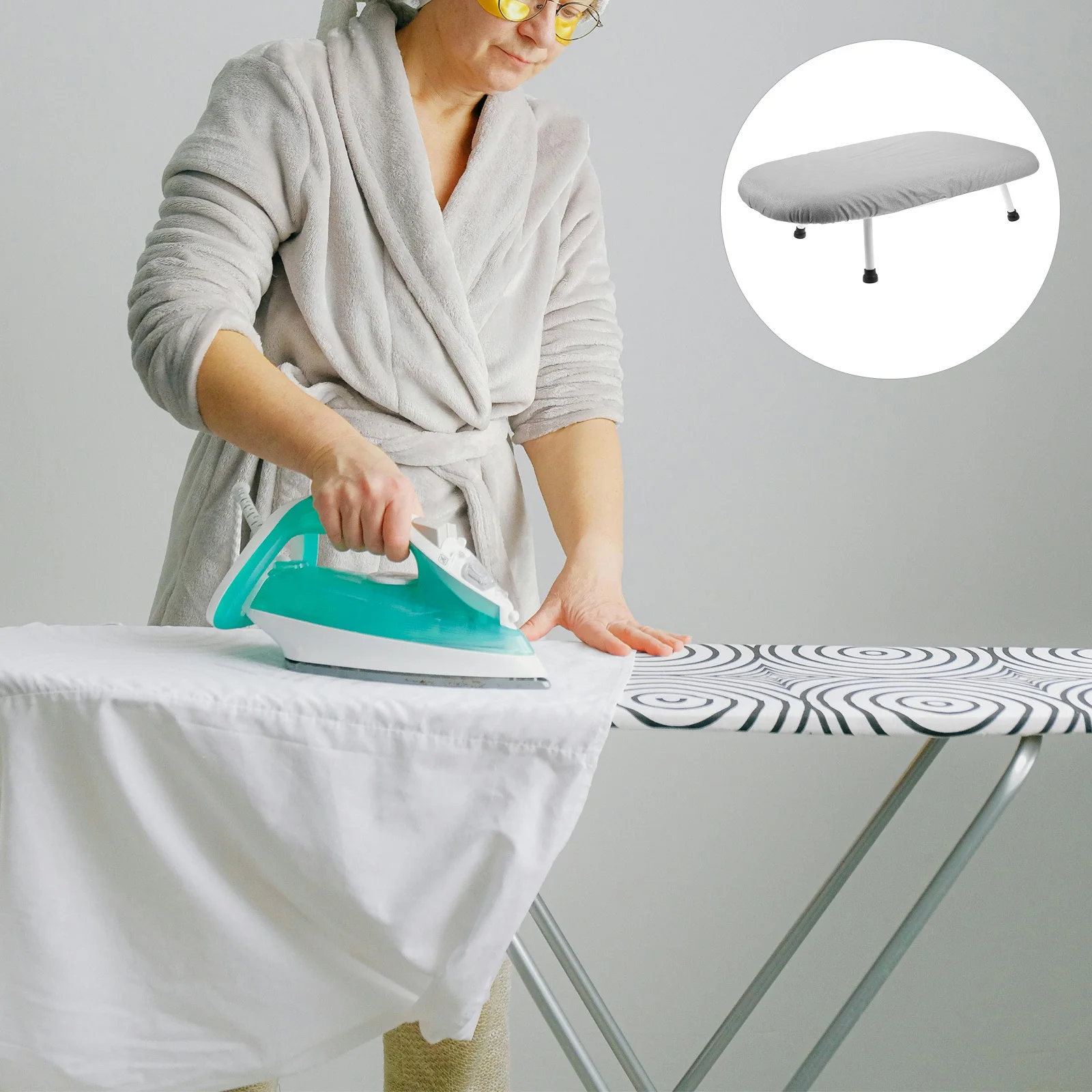 

Foldable Tabletop Ironing Board Mini Padded Cotton Cover Portable Travel Desk Ironing Mat Space-Saving For Small Apartments