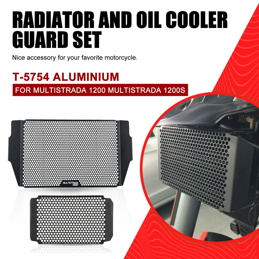 

Radiator Guard Accessories For Ducati Multistrada 1200 Multistrada 1200S Radiator Grille Oil Cooler Guard Protector Cover Grill