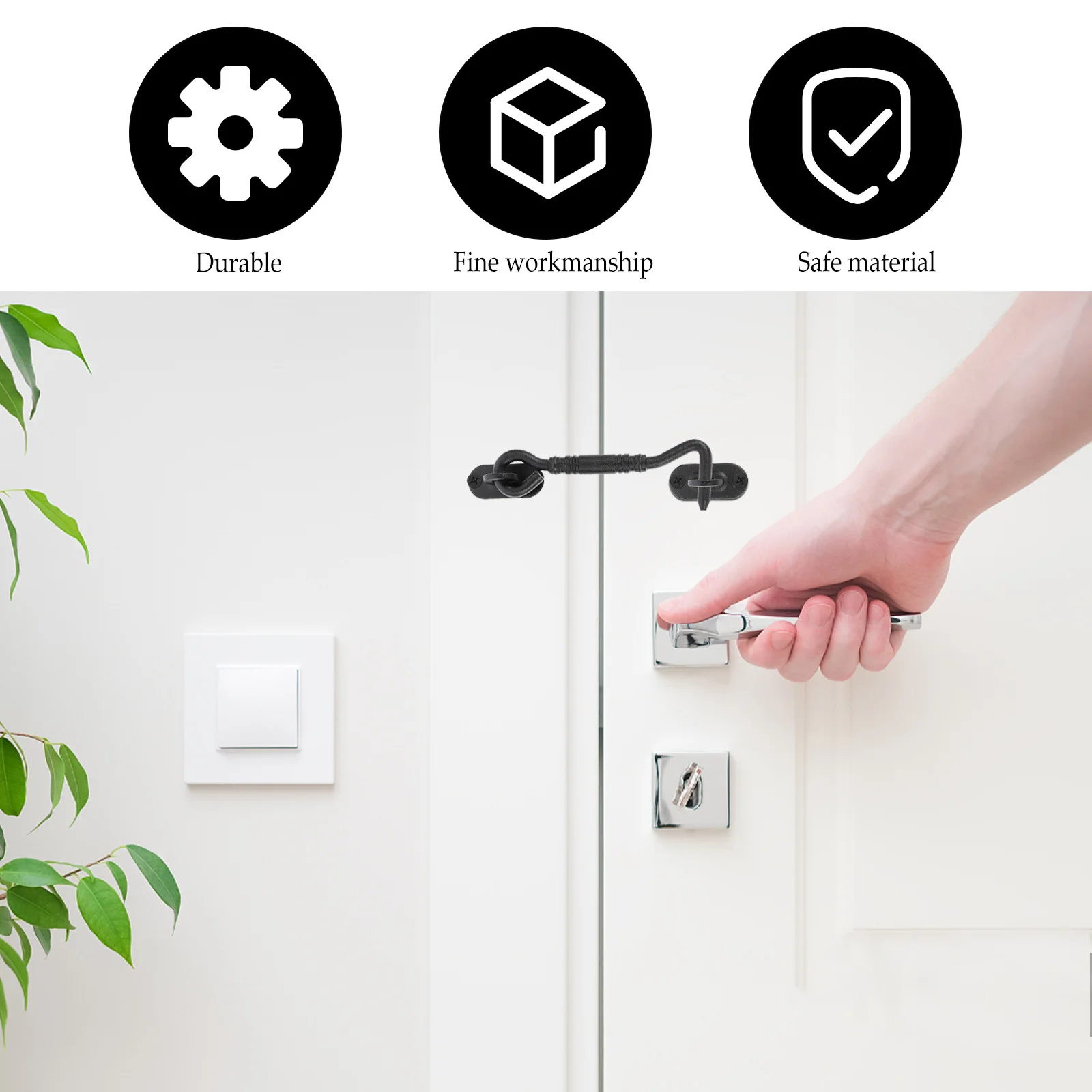 

1 set 1 Set Garage Shed Gates Durable Barn Lock Shed Sliding Door Latch Catch Hardware Barn Door Latch Lock Fixtures