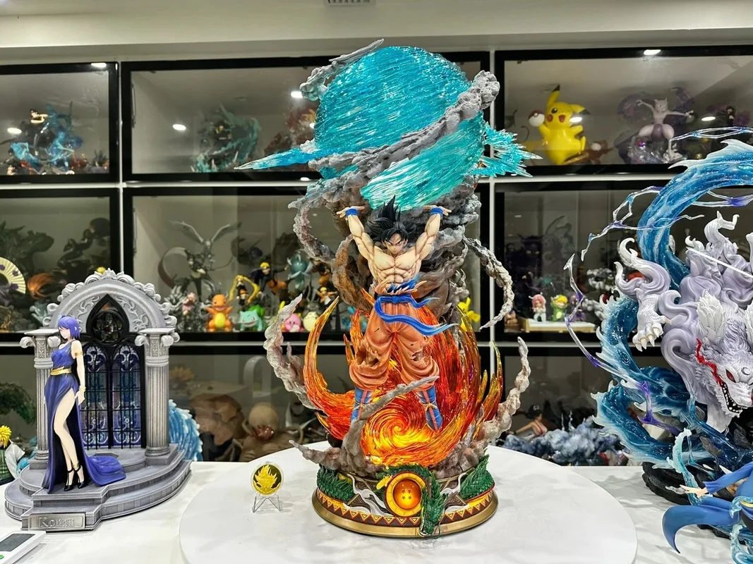 

23cm Son Goku Dragon Ball Anime Figure Super Genki Bomb Luminous Figures Gk Figurine Pvc Statue Model Doll Collectible Gift Toy