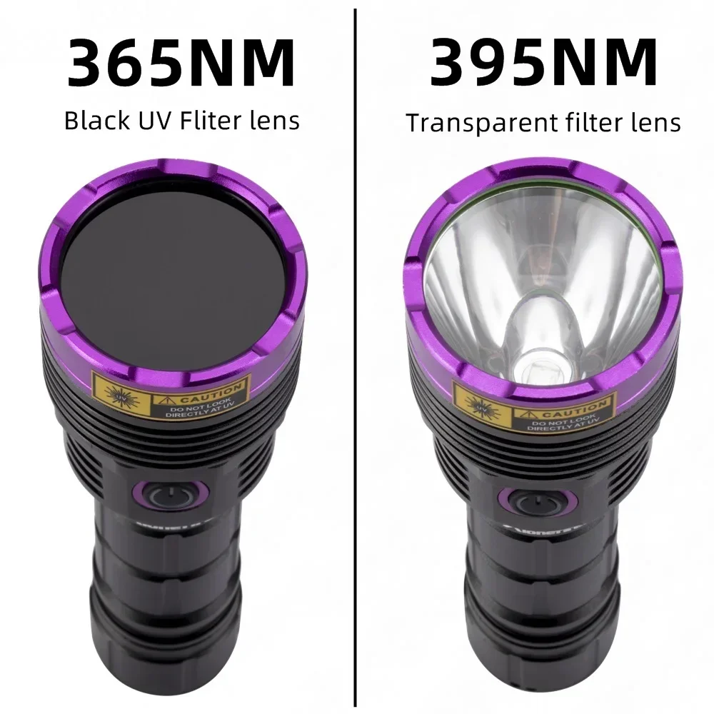 Alonefire SV51 Powerful UV Flashlight 365nm/395nm Ultraviolet Light Invisible Rechargeable Torch for Urine Pet Stains Bed Bug