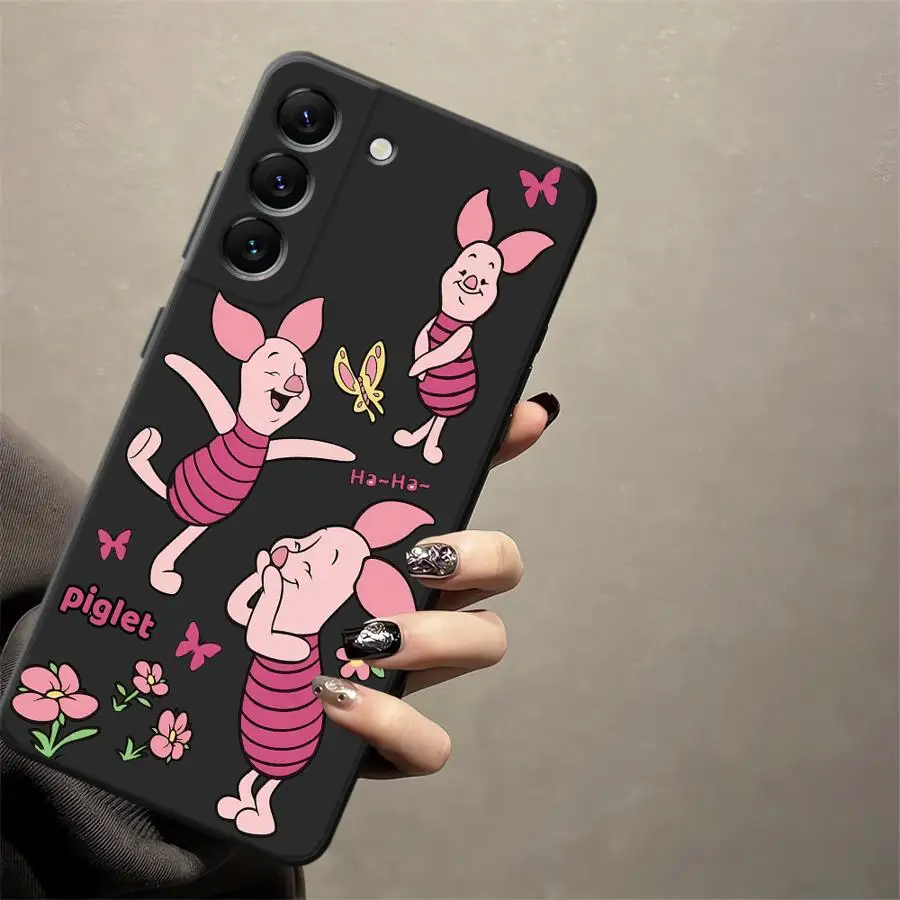 Funda de teléfono suave negra para Samsung Galaxy A70 A04 A50 A06 A20 A13 A30 A15 A03 A40 A16 A05 A10 A12 Disney Winnie The Pooh