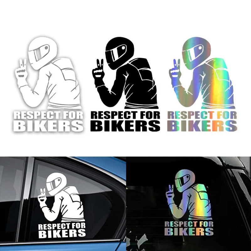 1pcs Biker Motorcycle Decoration Sticker Vinyl 3D Safey Warning Reflector Sticker Motorbike Car Decals Waterproof Stickers Laser