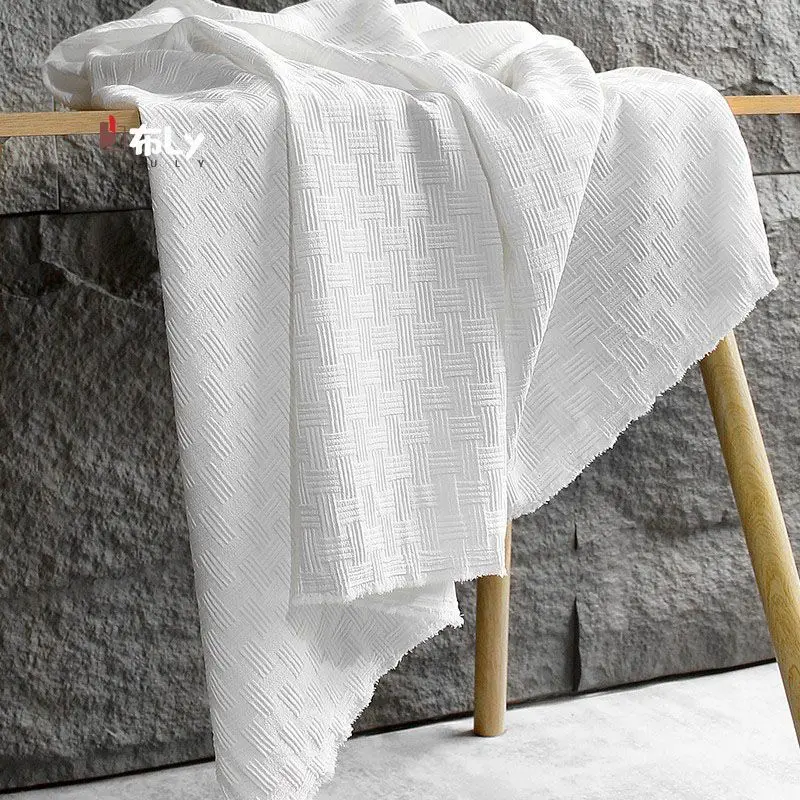 

High-end creative woven three-dimensional striped jacquard fabric soft texture knitted dress dress designer fabric